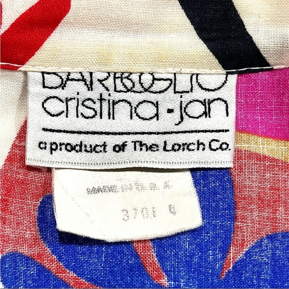 Vintage 80s Cristina and Jan Barbolio Pop Art Drop Waist Dress with Belt - Picture 10 of 16